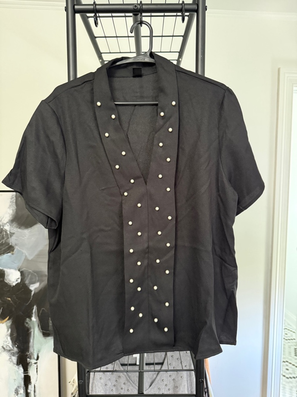 Womens blouse with pearls